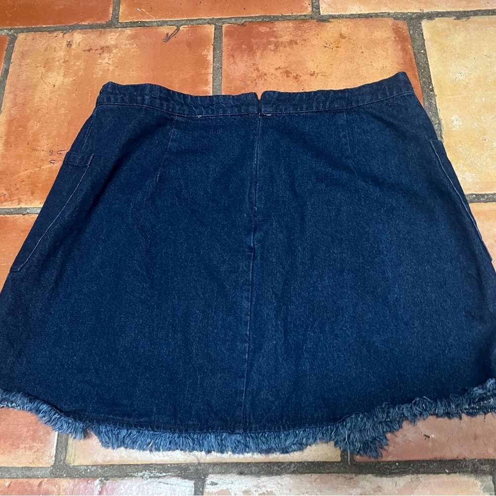 Umgee Deep Blue Denim Skirt - Picture 2 of 3